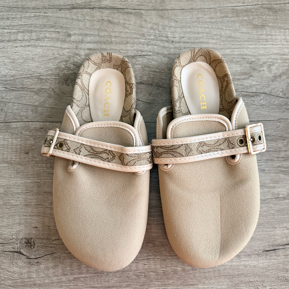 Tan slip on shoes